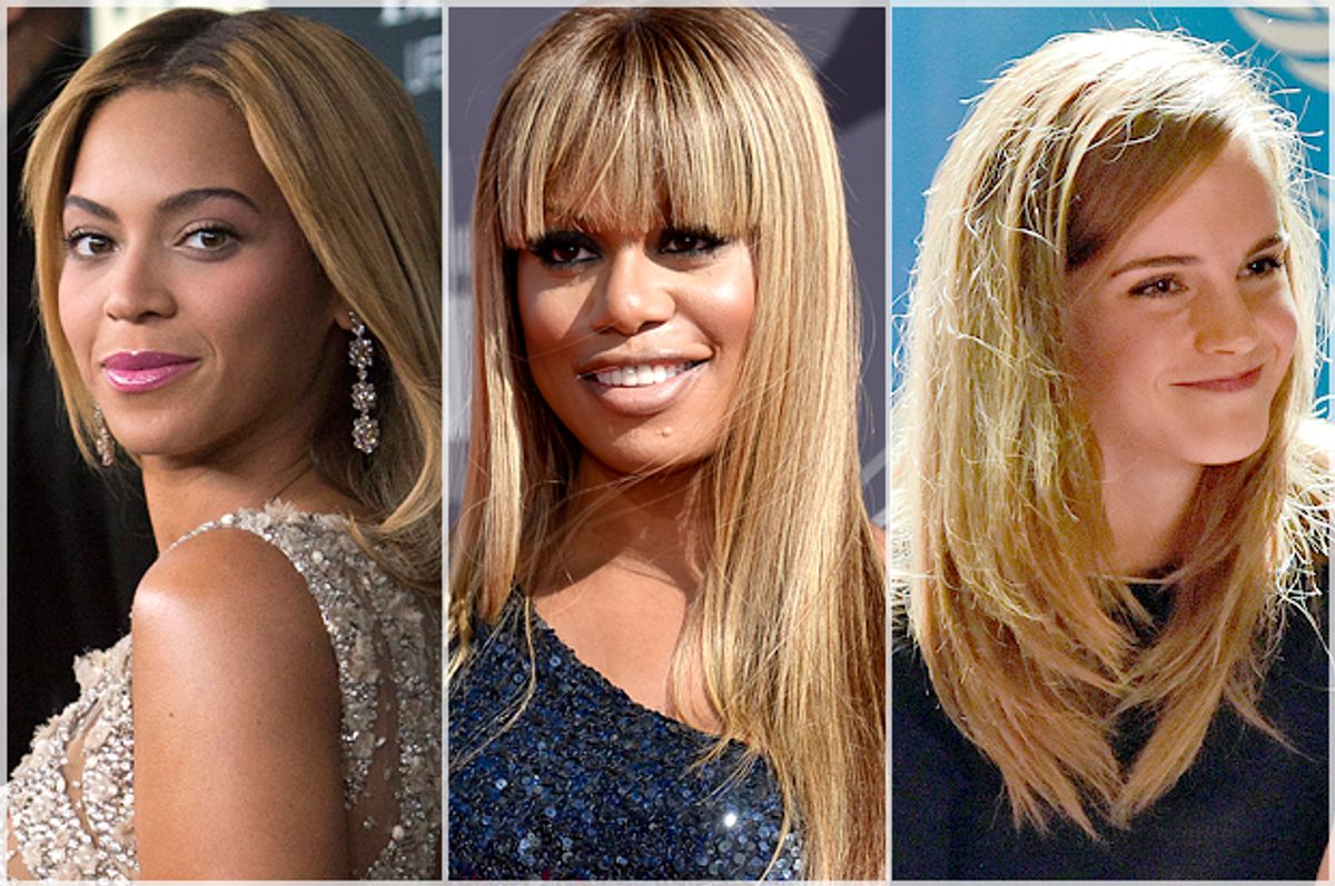 Beyonce, Laverne Cox, Emily Watson       (Reuters/Andrew Kelly/Lucy Nicholson/AP/Matilde Campodonico)
