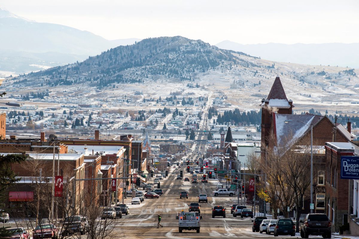 In this Nov. 13, 2014, photo, traffic moves north and south along North Montana Street in Butte, Mont.  (AP Photo/Lido Vizzutti) (AP)