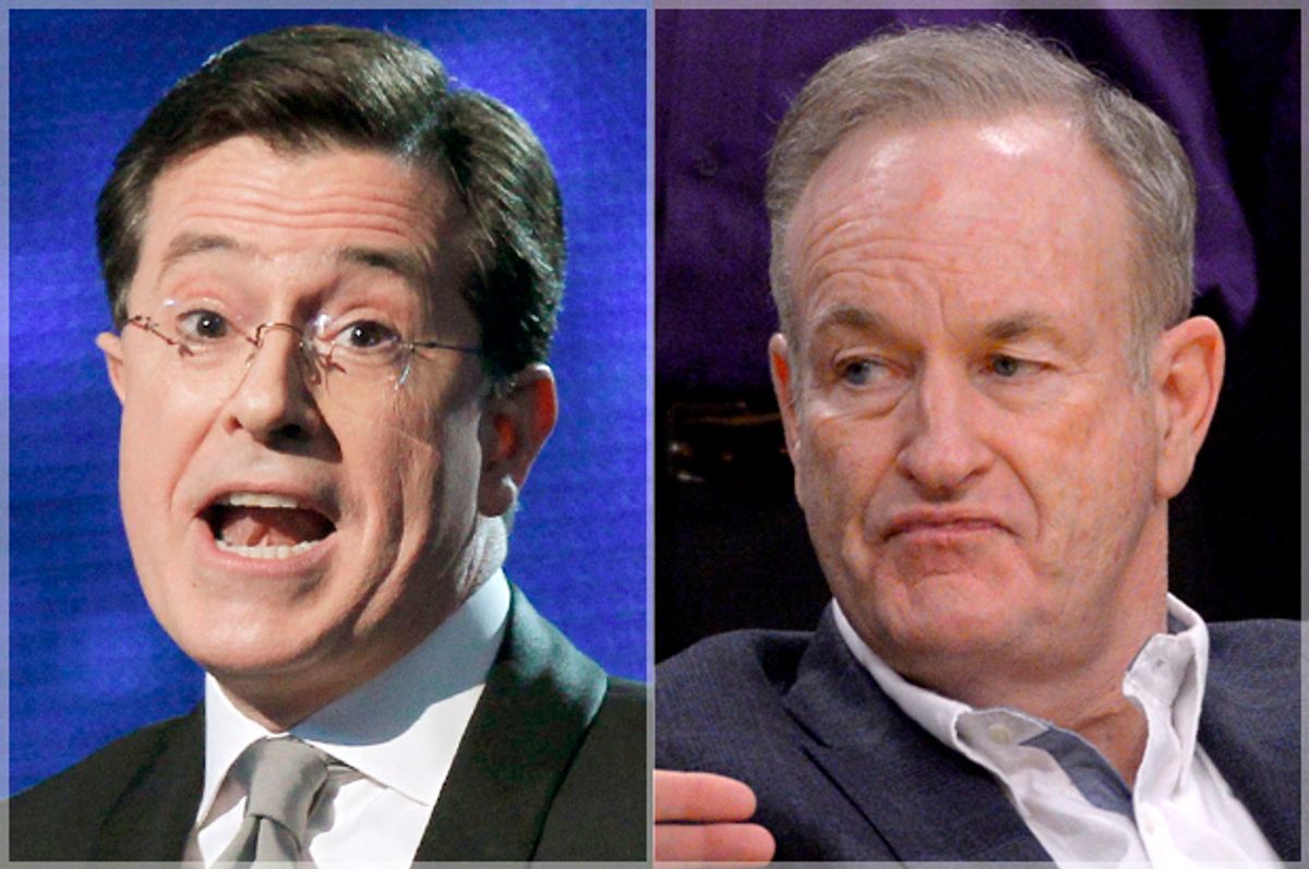 Stephen Colbert, Bill O'Reilly      (Reuters/Mike Blake/AP/Mark J. Terrill)