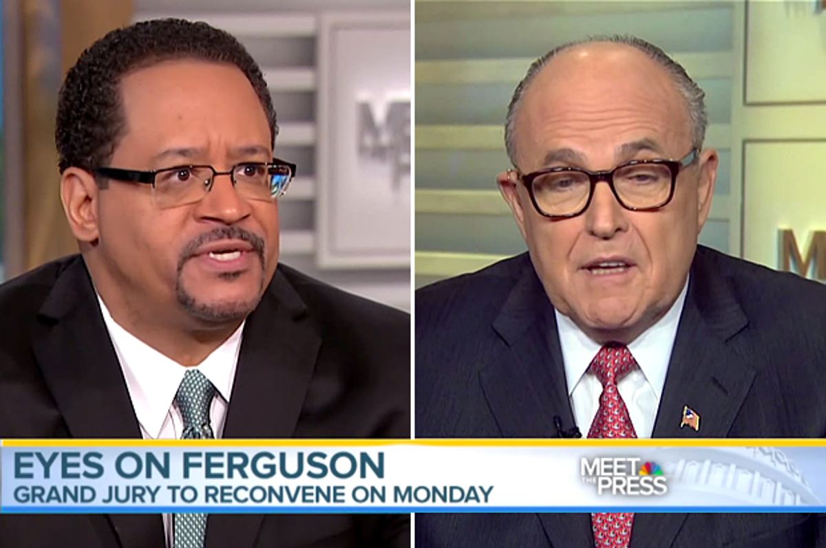 Michael Eric Dyson, Rudy Giuliani           (NBC/Meet The Press/Screen montage by Salon)