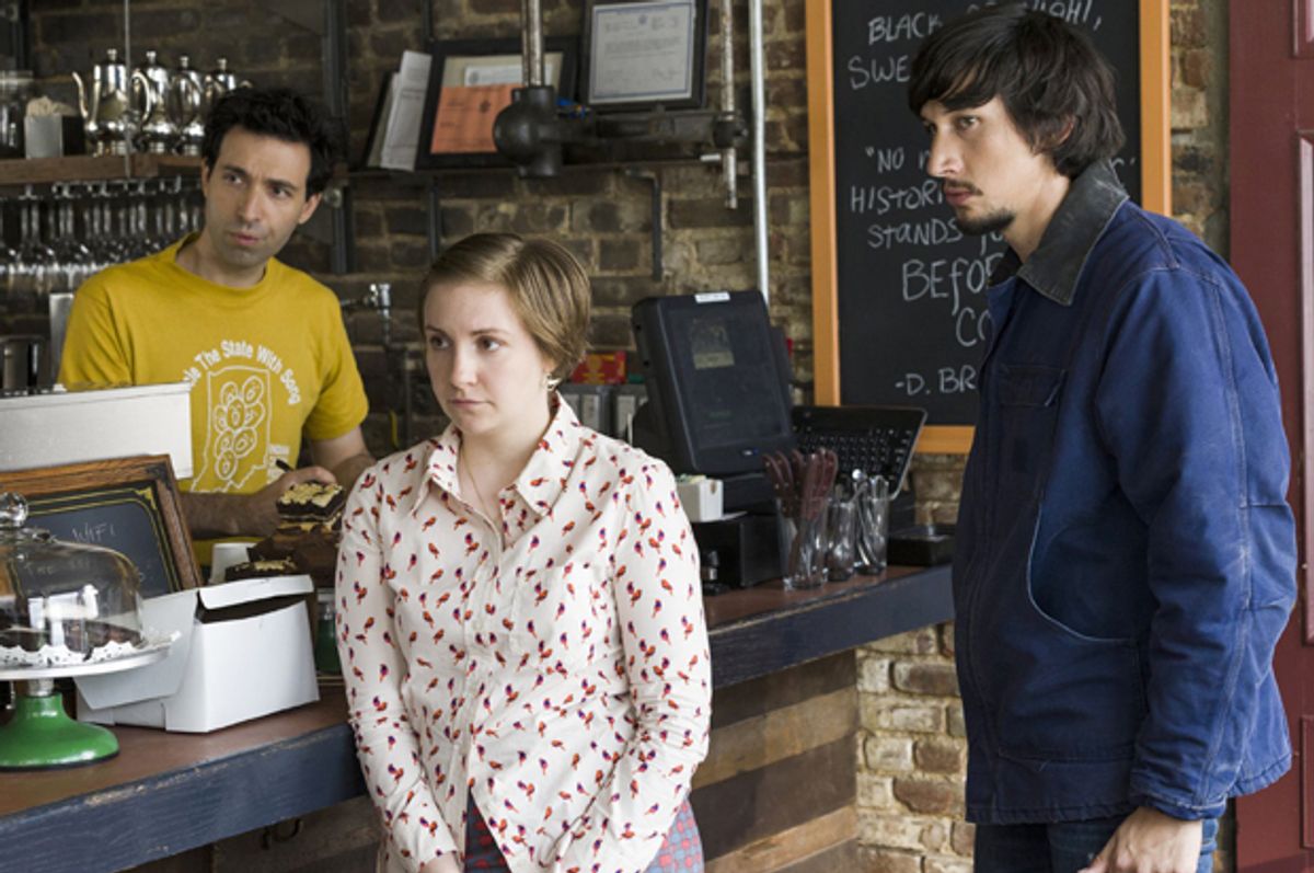 Alex Karpovsky, Lena Dunham and Adam Driver in "Girls"         (HBO)