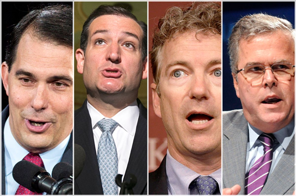 Scott Walker, Ted Cruz, Rand Paul, Jeb Bush                              (Reuters/AP/Sara Stathas/Kevin Lamarque/Stephan Savoia/David Manning)
