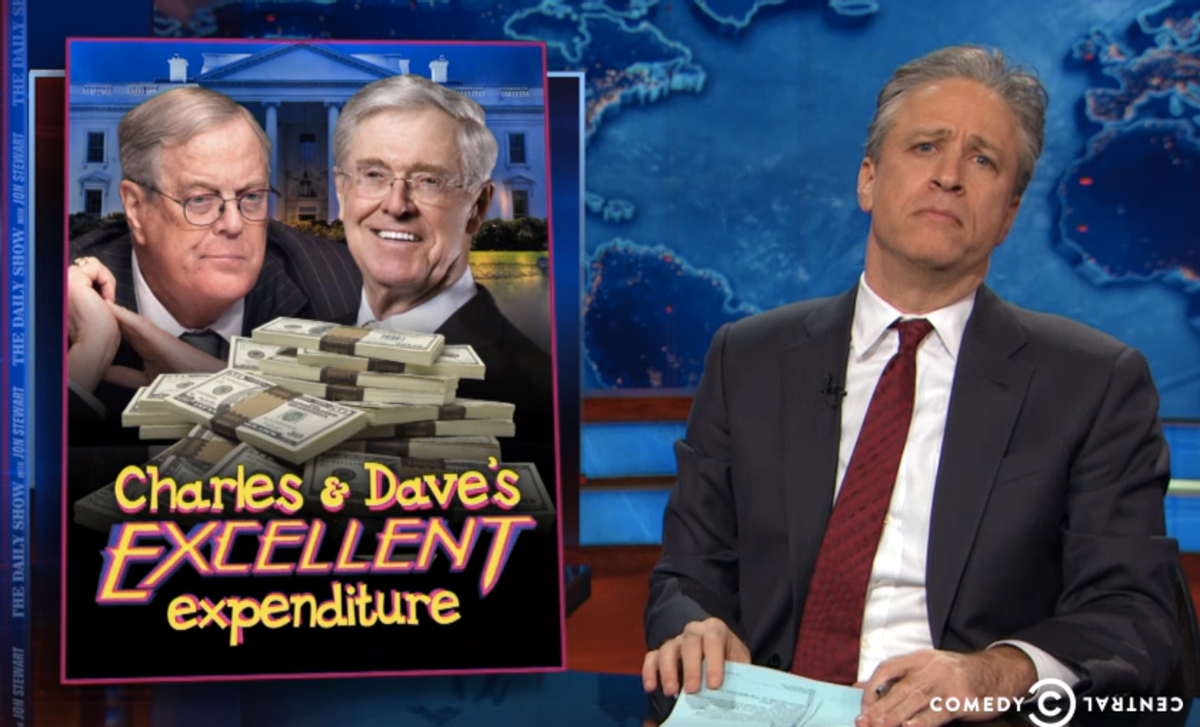 Jon Stewart and the Koch brothers           
