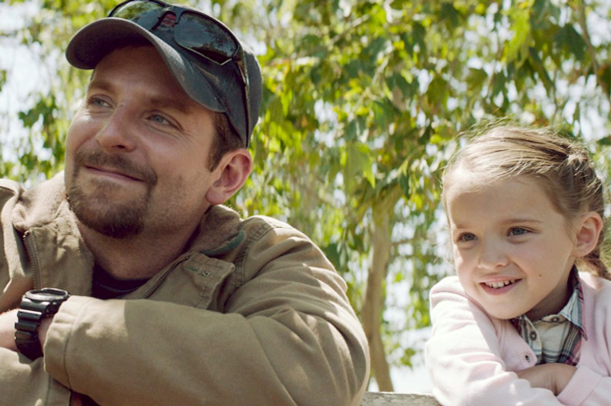 Bradley Cooper and Madeleine McGraw in "American Sniper"                    (Warner Bros. Entertainment)
