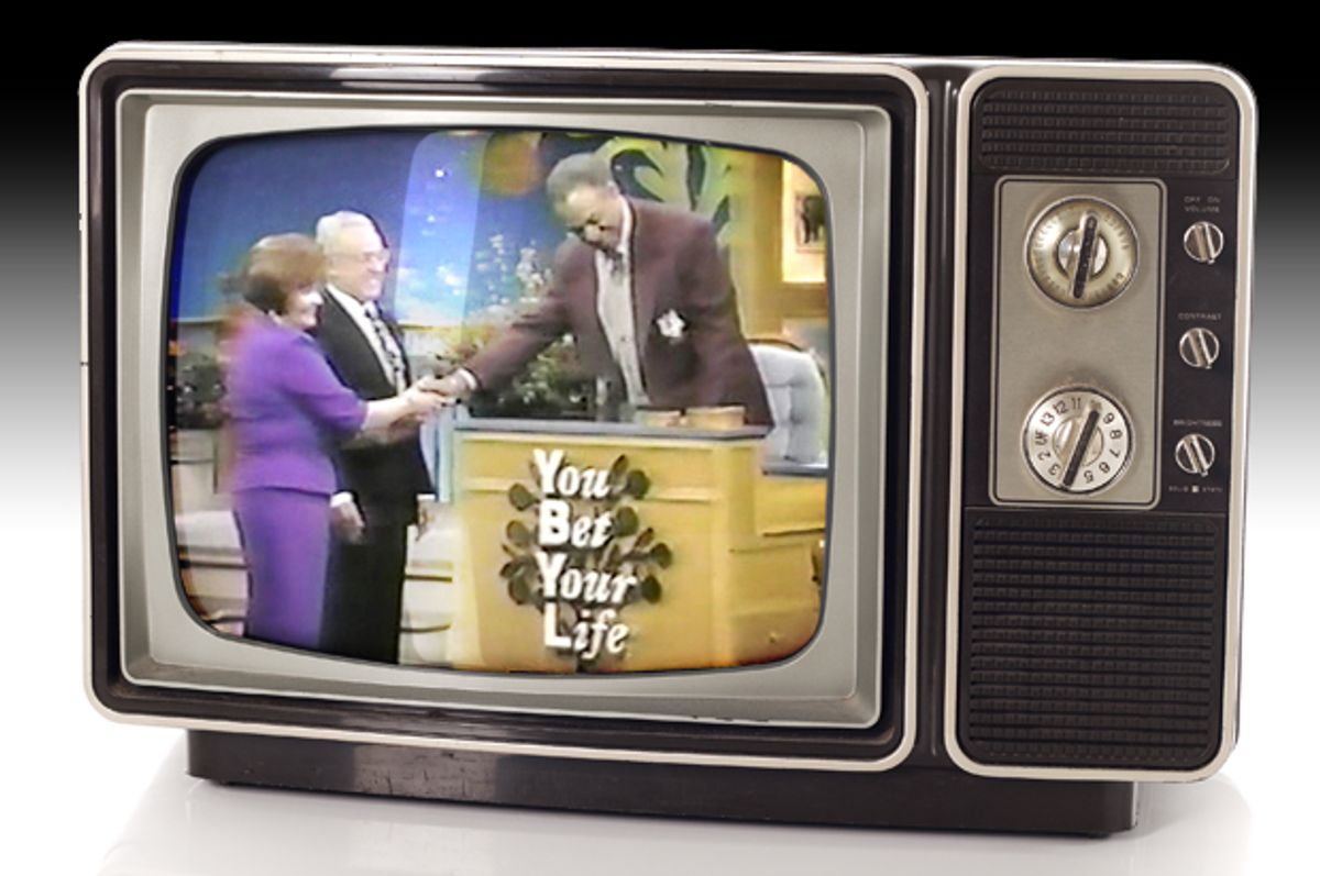 A screenshot of the author's mother meeting Bill Cosby on "You Bet Your Life"   (<a href='http://www.shutterstock.com/gallery-492139p1.html'>Steven Chiang</a> via <a href='http://www.shutterstock.com/'>Shutterstock</a>/Salon)