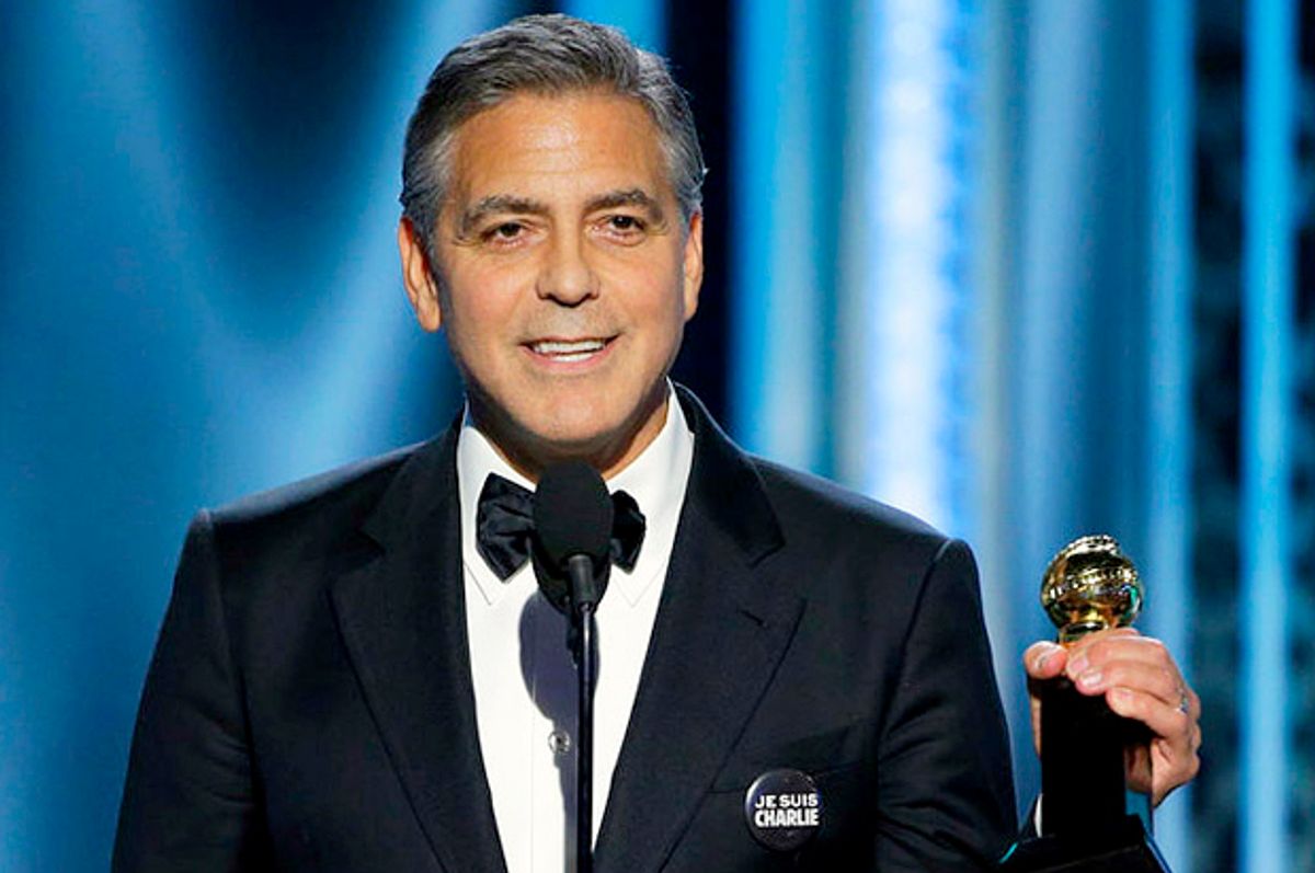 George Clooney at the 72nd Annual Golden Globe Awards, Jan. 11, 2015.    (AP/Paul Drinkwater)