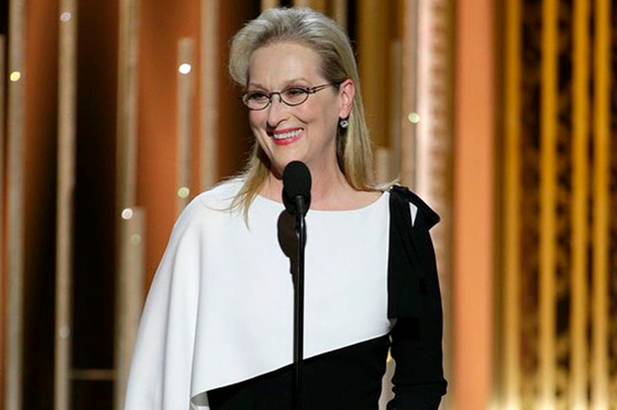 Meryl Streep at the 72nd Annual Golden Globe Awards, January 11, 2015.       (NBC/Paul Drinkwater)