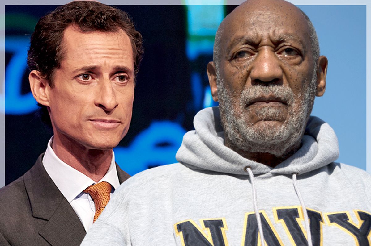 Anthony Weiner, Bill Cosby          (AP/James Keivom/Matt Rourke/Photo montage by Salon)
