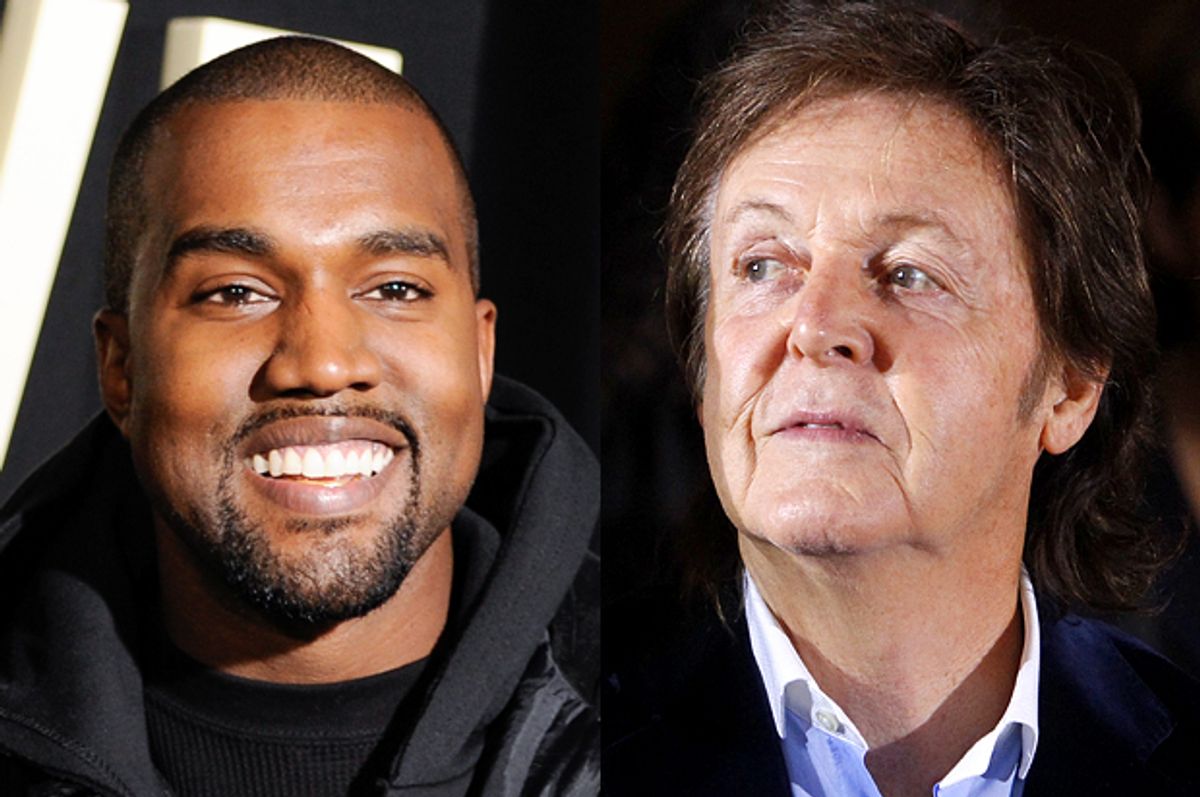 Kanye West, Paul McCartney        (AP/Evan Agostini/Thibault Camus)