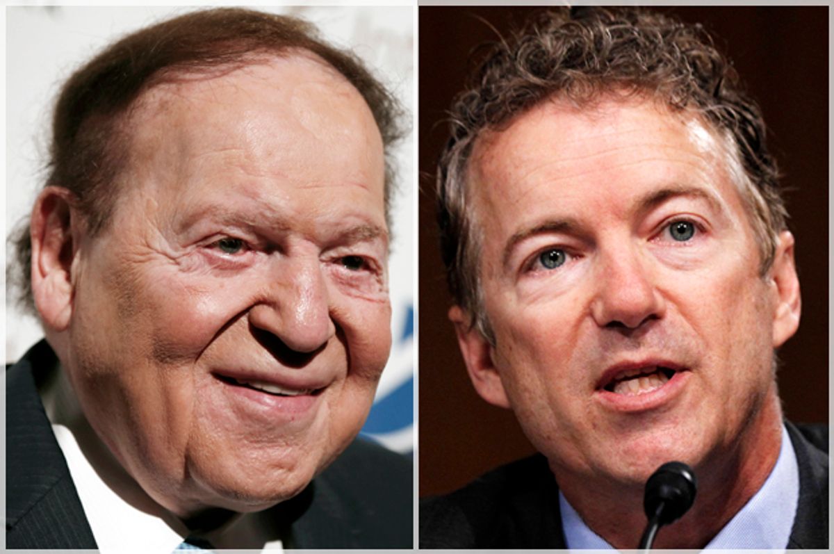 Sheldon Adelson, Rand Paul      (Reuters/Mike Segar/Jason Reed)