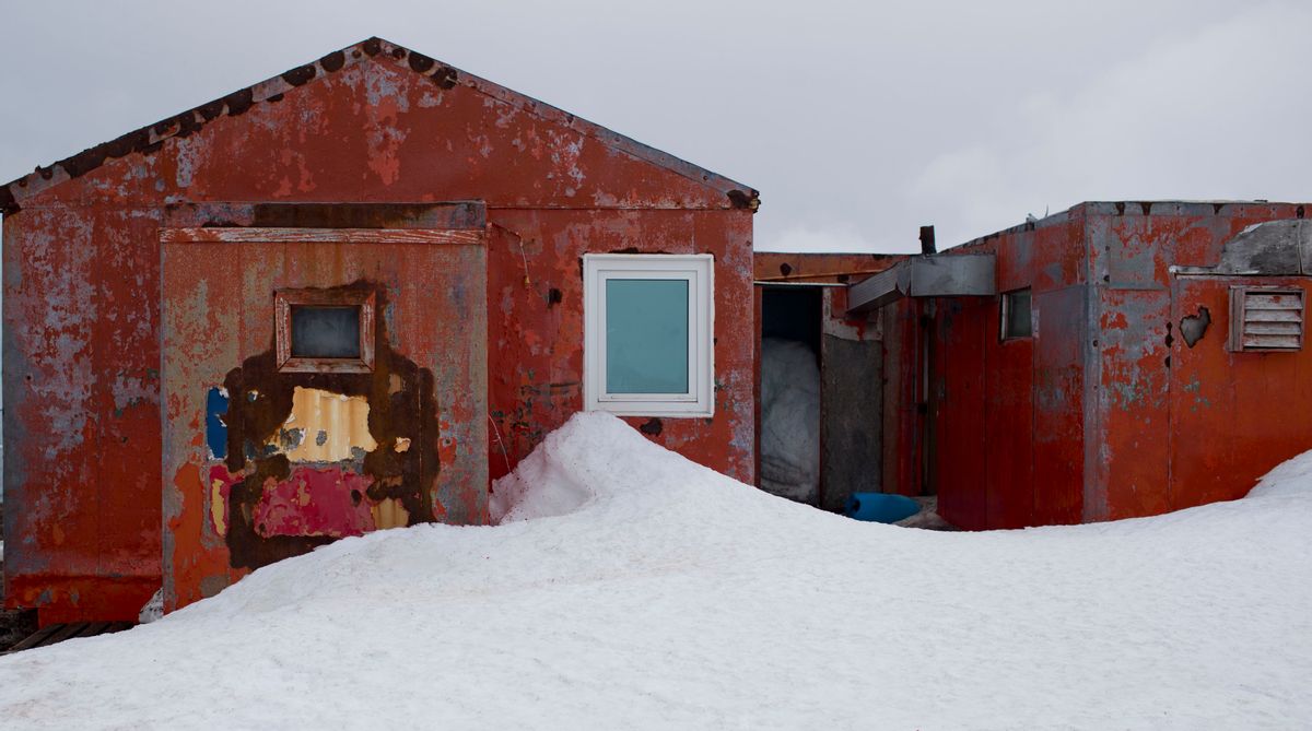 In this Jan. 24, 2015 photo, snow surrounds buildings used by Chile's scientists on Robert Island, part of the South Shetland Islands archipelago in Antarctica. Temperatures can range from above zero in the South Shetlands and Antarctic Peninsula to the unbearable frozen lands near the South Pole.(AP Photo/Natacha Pisarenko) (AP)