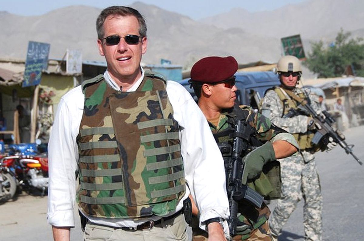 Brian Williams with U.S. Special Forces in Afghanistan, June 12, 2008                          (NBC/Subrata De)