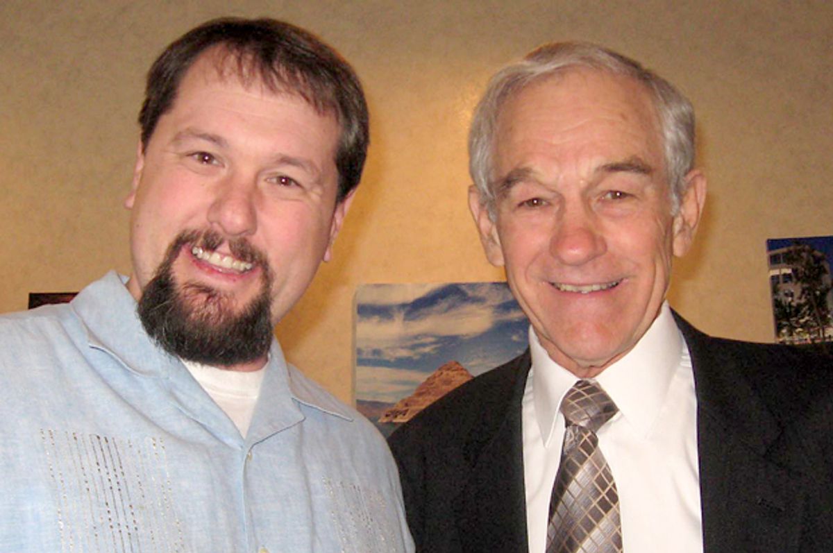A photo of the author with Ron Paul     