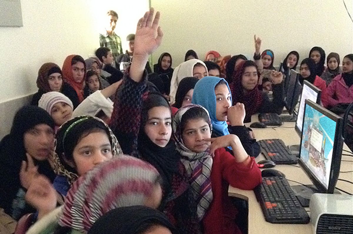   A classroom of girls in Afghanistan 