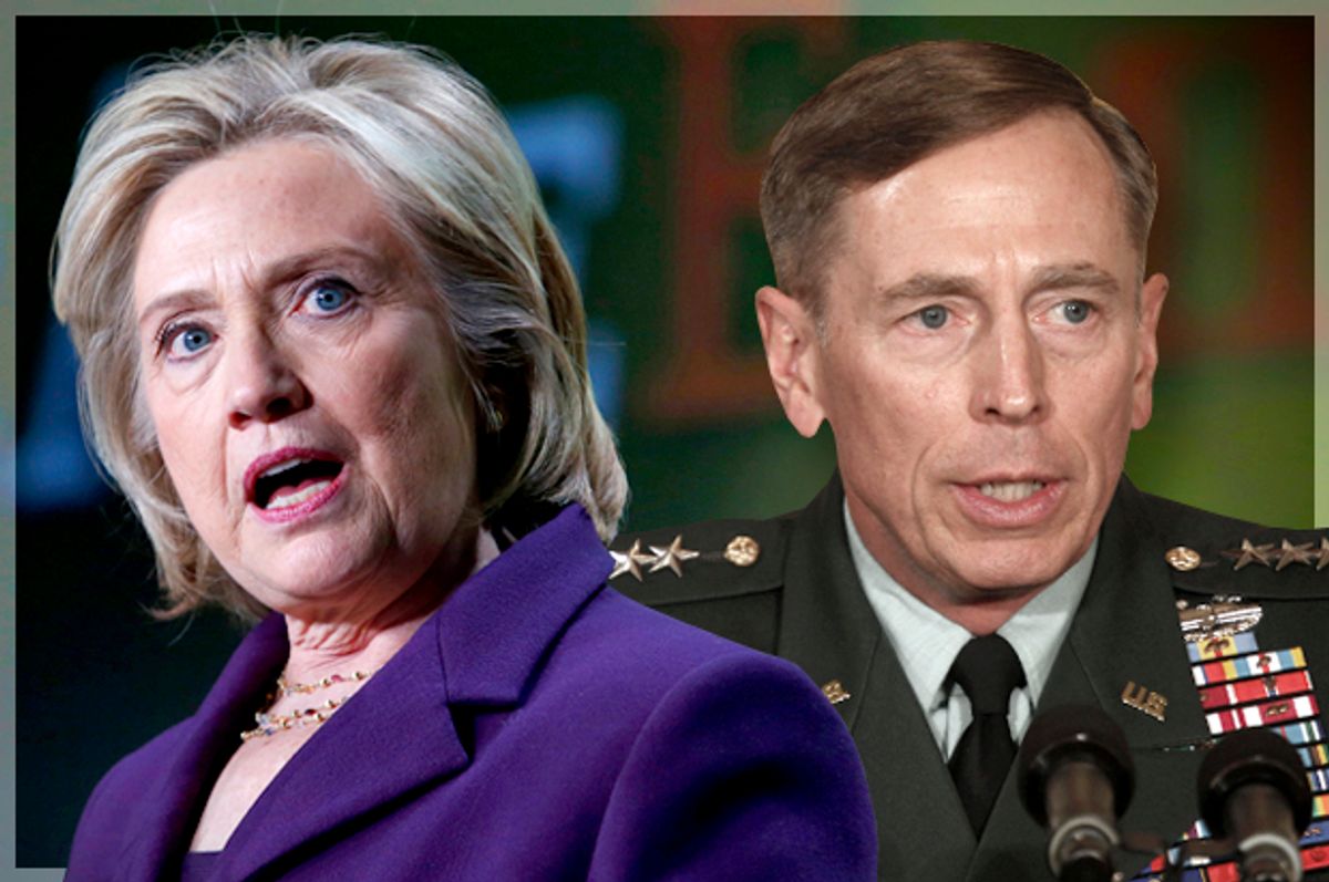 Hillary Clinton, David Petraeus         (Reuters/Yuri Gripas/Larry Downing/Photo montage by Salon)