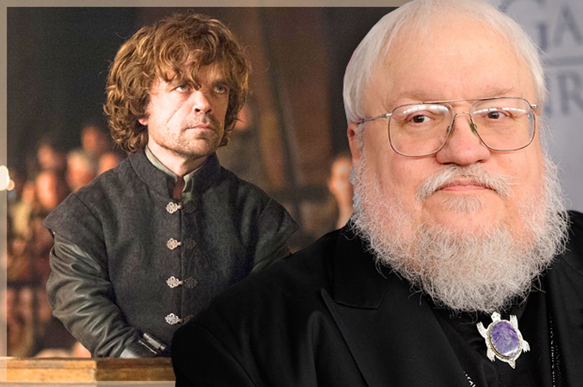 Peter Dinklage in "Game of Thrones;" George R. R. Martin      (HBO/AP/Evan Agostini)
