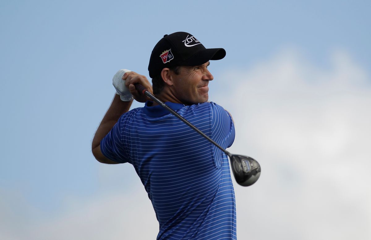 Padraig Harrington hits from the 13th tee during the final round of the Honda Classic golf tournament, Monday, March 2,  2015, in Palm Beach Gardens, Fla. Harrington defeated Daniel Berger in a two hole playoff. (AP Photo/Luis M. Alvarez) (AP)