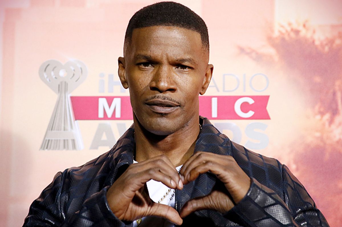 Jamie Foxx, backstage at the 2015 iHeartRadio Music Awards in Los Angeles, March 29, 2015.         (Reuters/Danny Moloshok)