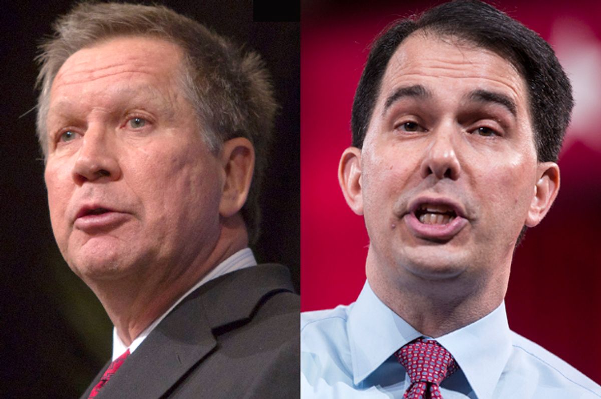 John Kasich, Scott Walker                     (Reuters/Steve Marcus/Joshua Roberts)