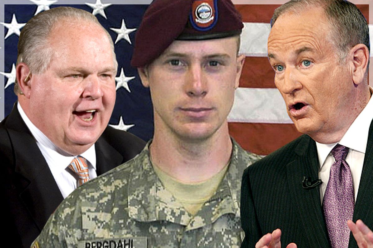 Rush Limbaugh, Bowe Bergdahl, Bill O'Reilly             (AP/J. Scott Applewhite/Wikimedia/Kathy Willens)