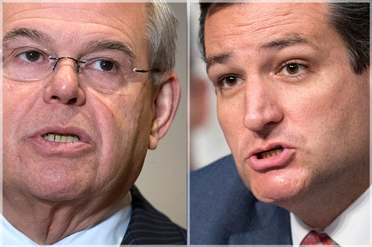 Bob Menendez, Ted Cruz                (AP/John Minchillo/J. Scott Applewhite)