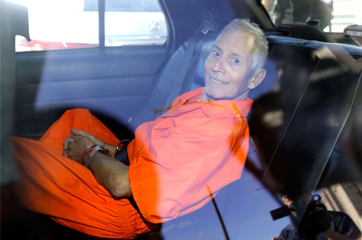 Robert Durst is transported to the Orleans Parish Prison after his arraignment in New Orleans, March 17, 2015.          (AP/Gerald Herbert)