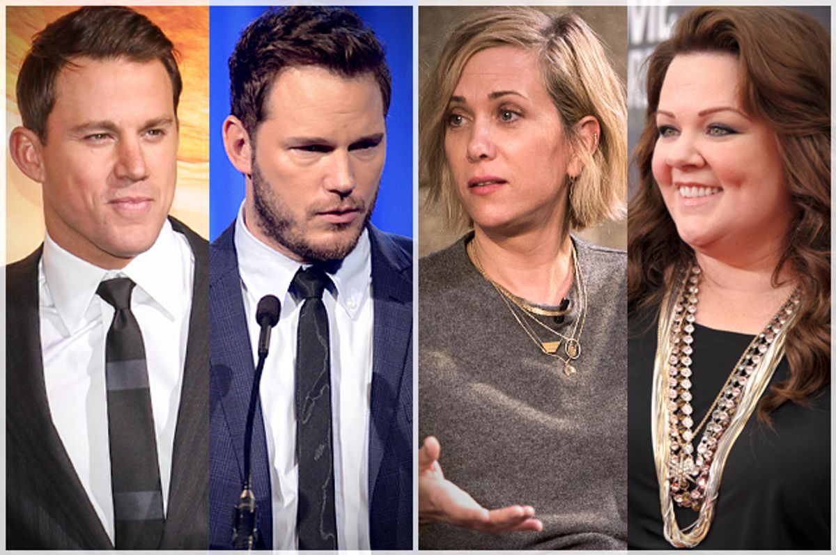 Channing Tatum, Chris Pratt, Kristen Wiig, Melissa McCarthy       (AP/Paul A. Hebert/Eric Reed/Arthur Mola/John Shearer)