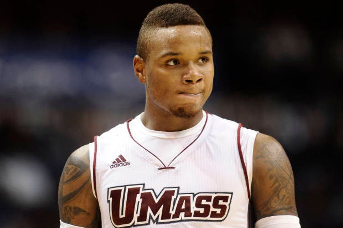Derrick Gordon became the first openly gay player in NCAA Division I men's basketball in 2014 (AP/Jessica Hill, F)
