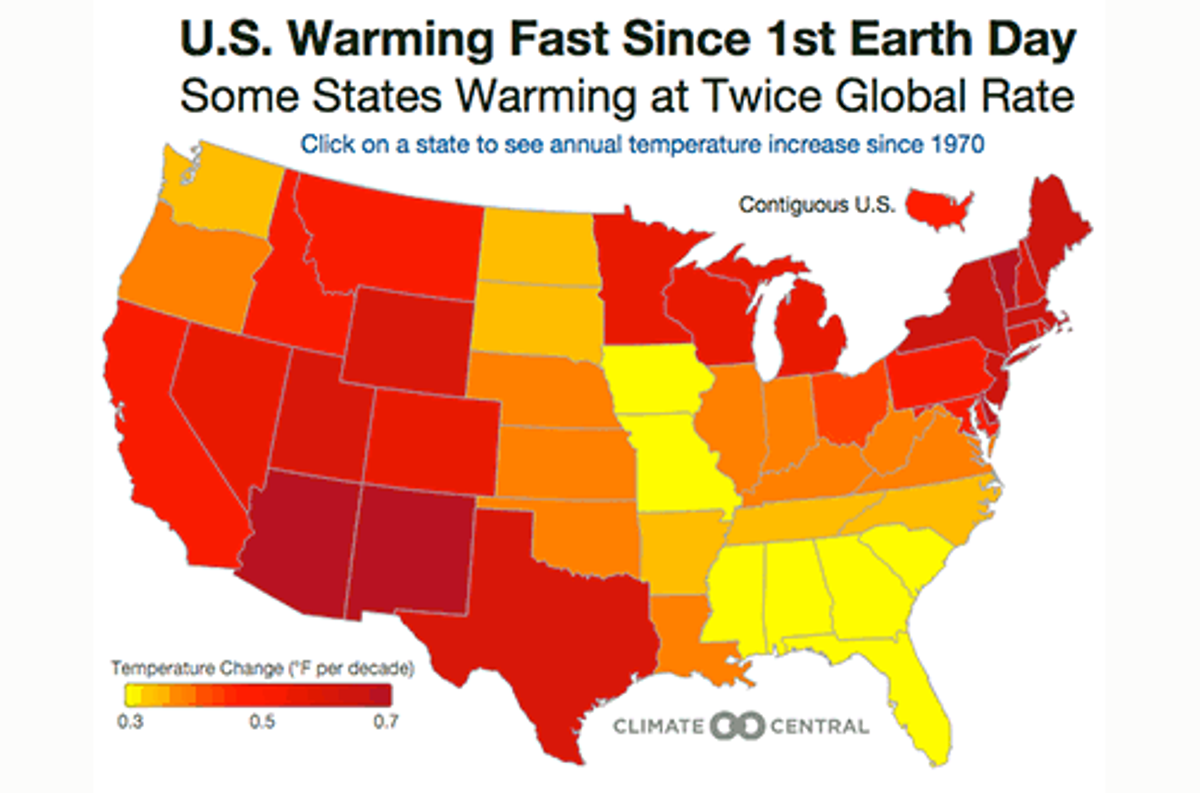 Climate Change By State An Interactive Map Of The Us
