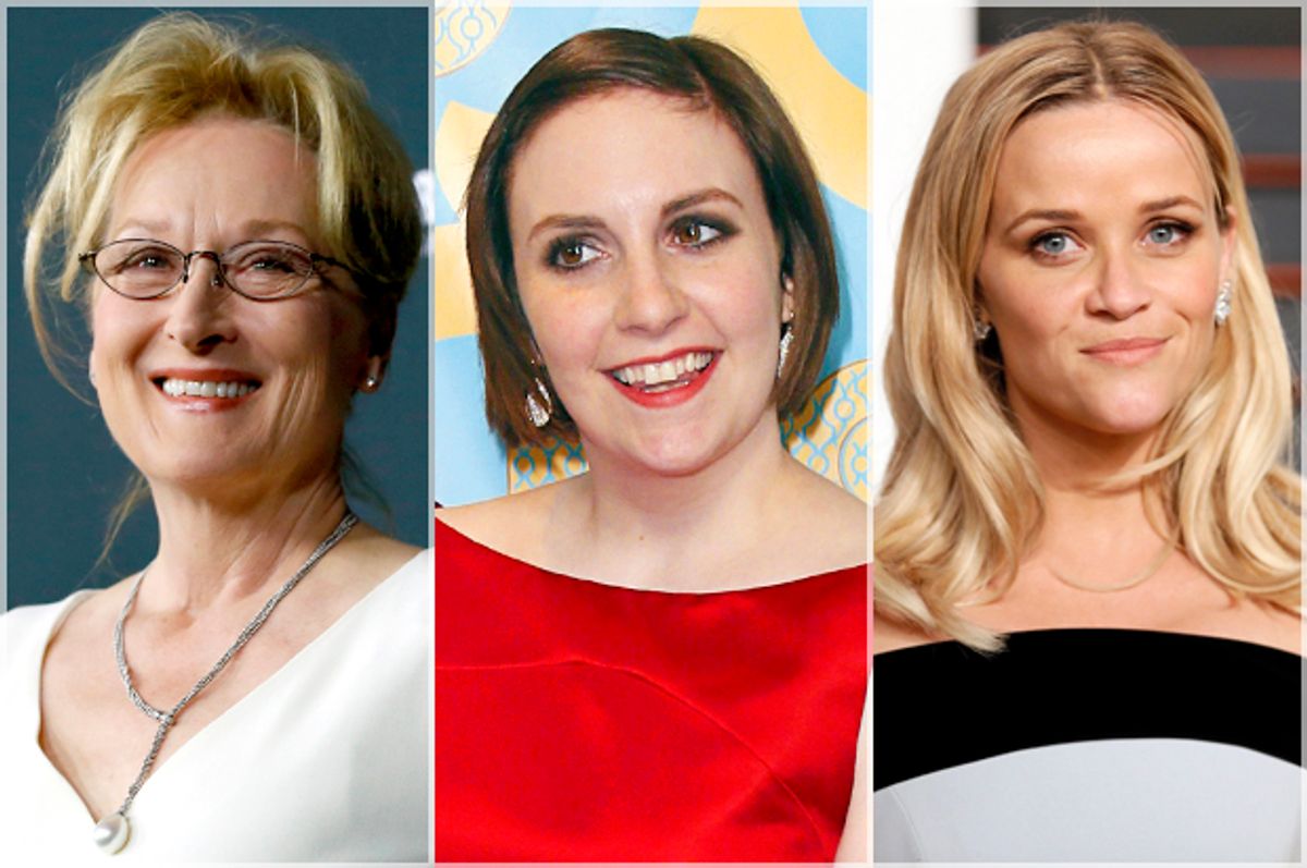 Meryl Streep, Lena Dunham, Reese Witherspoon       (Reuters/Mario Anzuoni/Danny Moloshok)