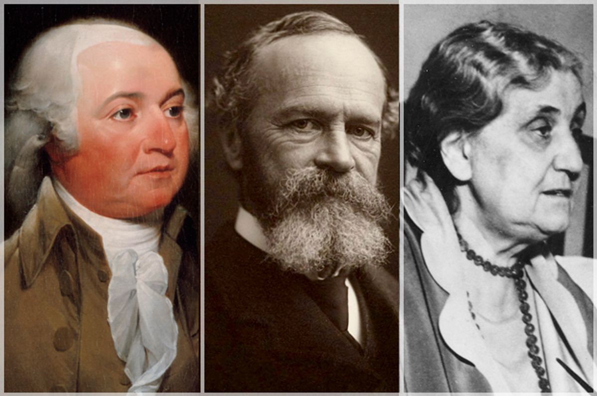 John Adams, William James, Jane Addams   (AP/Wikimedia)
