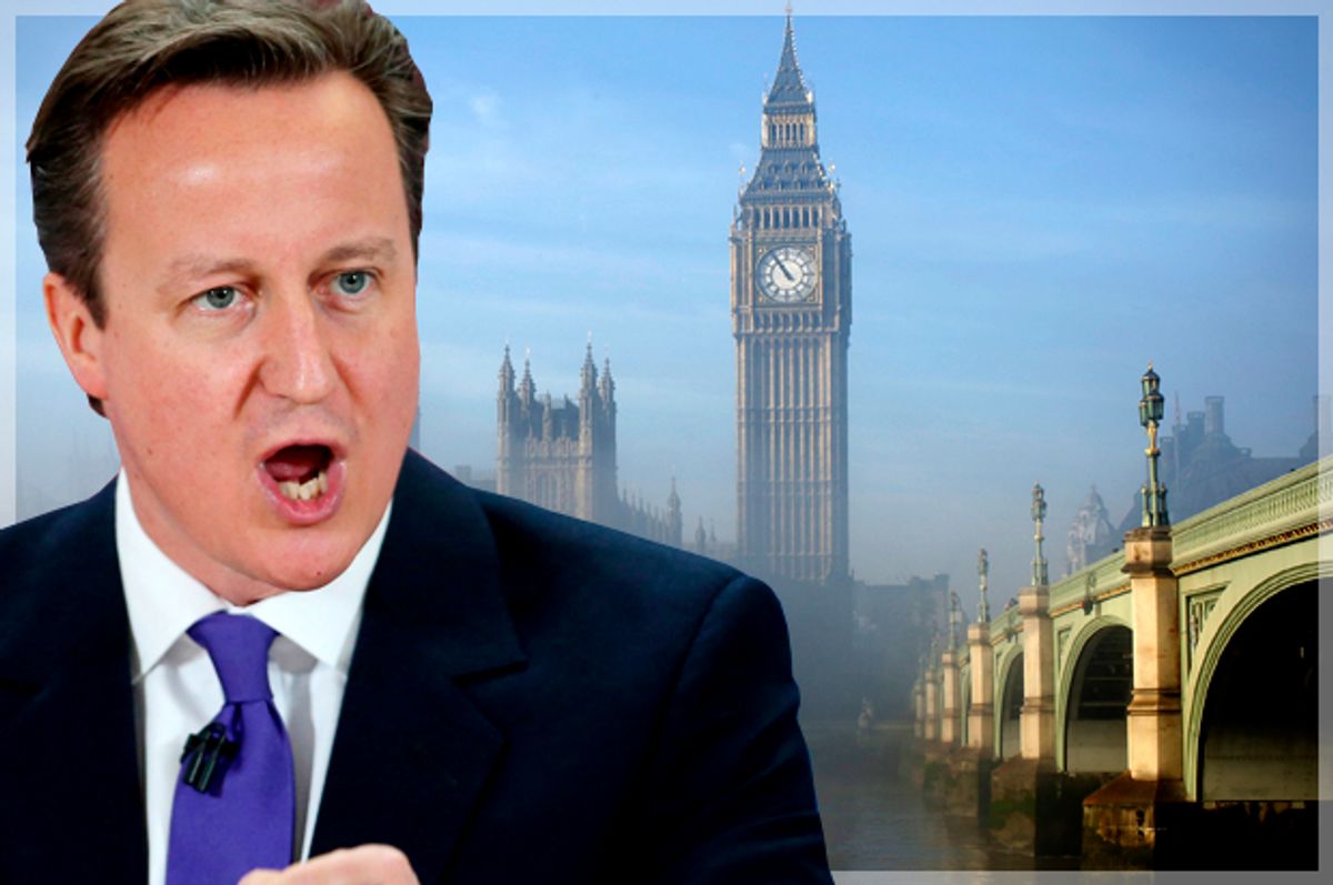British Prime Minister David Cameron  (Reuters/Peter Macdiarmid/Olivia Harris/Photo montage by Salon)