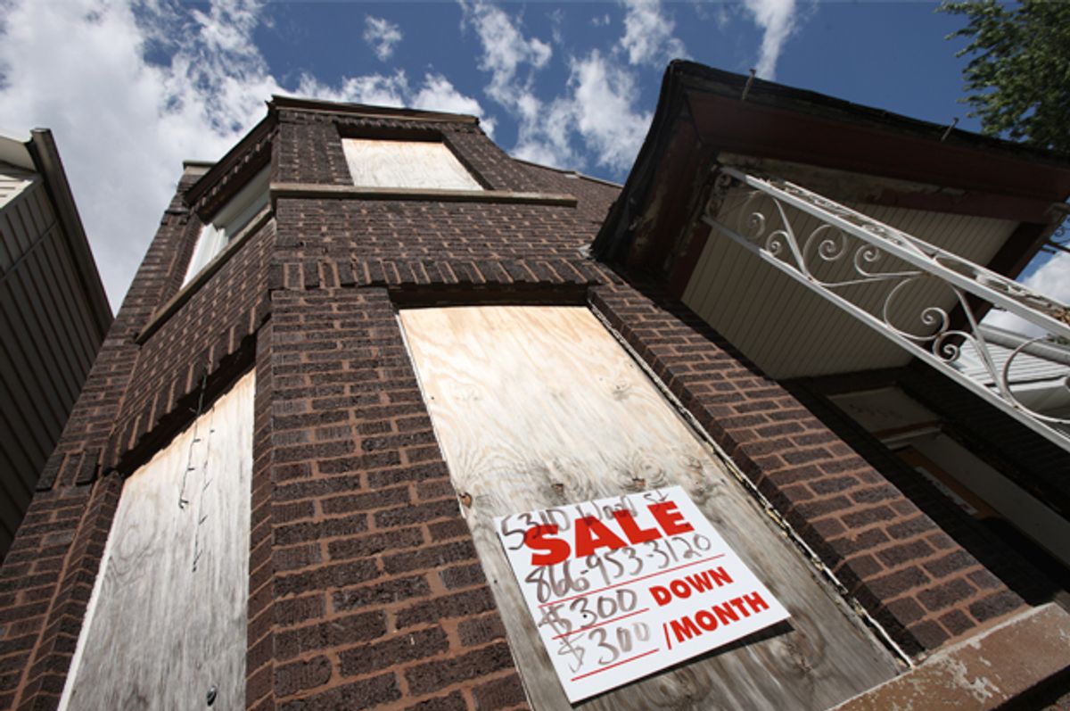 A foreclosed home in Chicago, June 29, 2010.    (Reuters/John Gress)