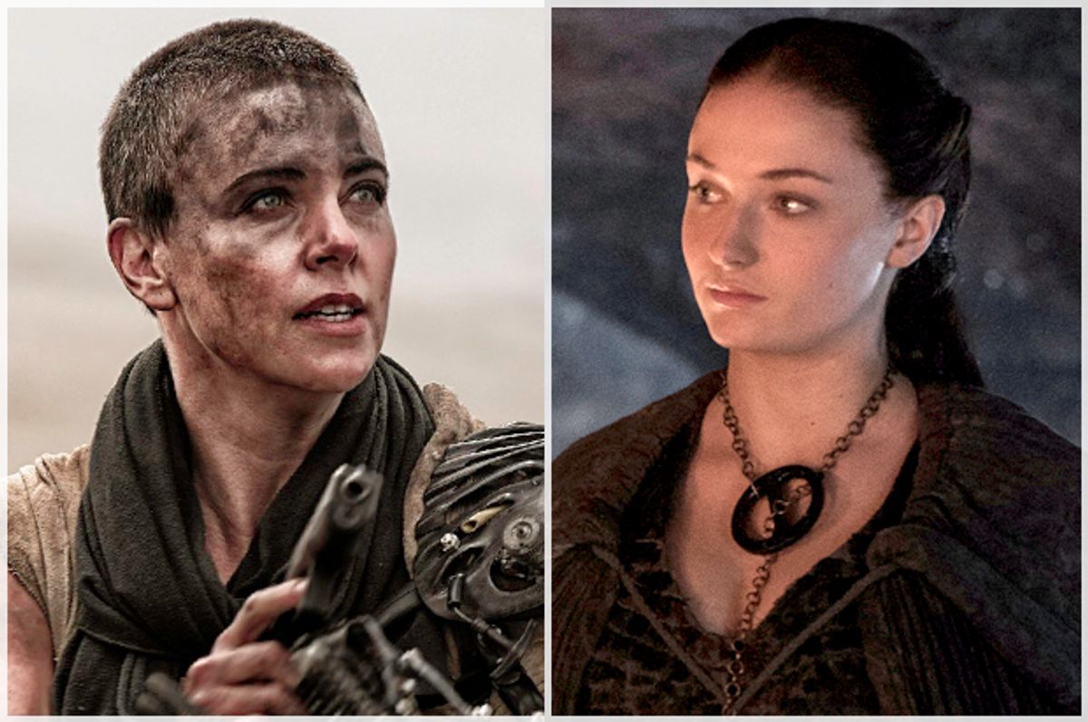 Charlize Theron in "Mad Max: Fury Road," Sophie Turner in "Game of Thrones"         (Warner Bros. Entertainment Inc./HBO)