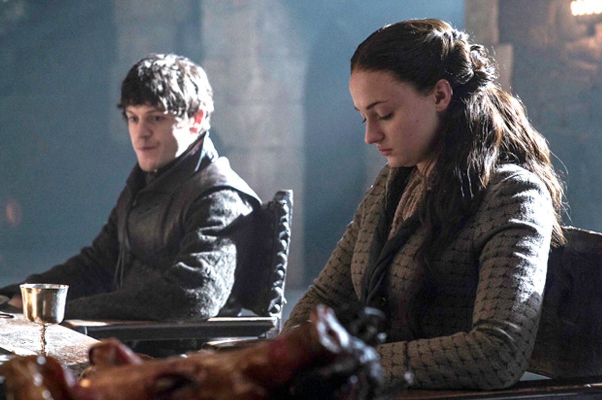 Iwan Rheon and Sophie Turner in "Game of Thrones"           (HBO/Helen Sloan)
