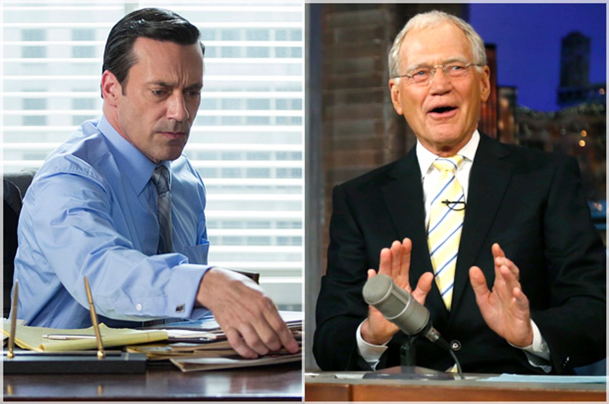 "Mad Men," "Late Show with David Letterman"         (AMC/Reuters/Jonathan Ernst)