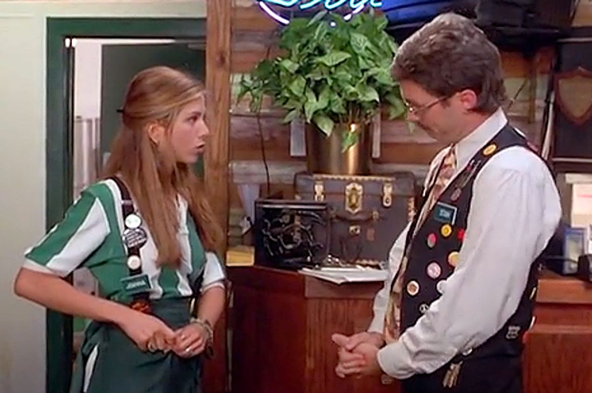 Jennifer Aniston and Mike Judge in "Office Space"   (Twentieth Century Fox)