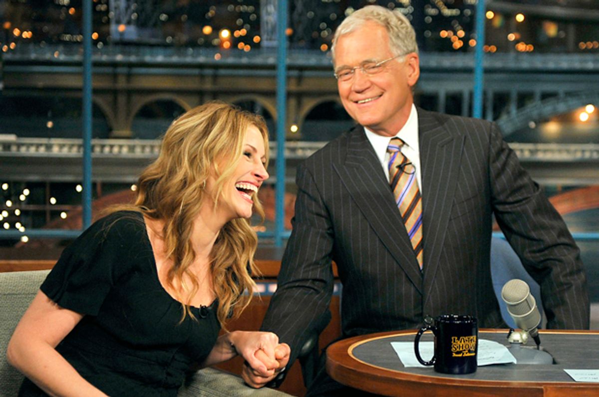 Julia Roberts, David Letterman     (CBS/John Paul Filo)