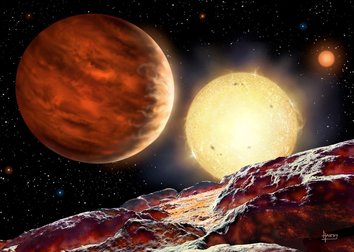 An artist's rendering of the star   (David A. Hardy)