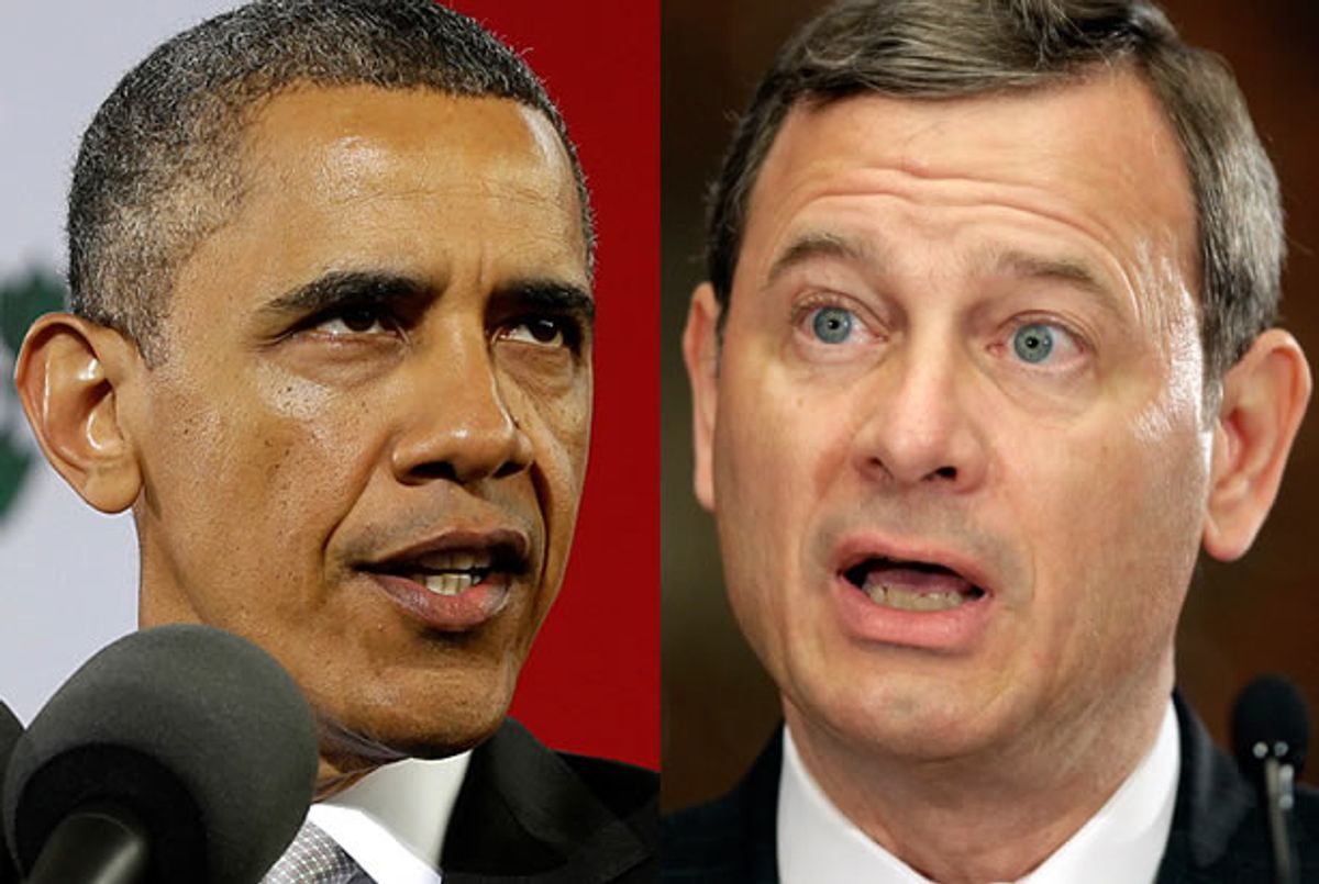  Barack Obama, John Roberts (AP/Pablo Martinez Monsivais; AP/Michael Conroy)       
