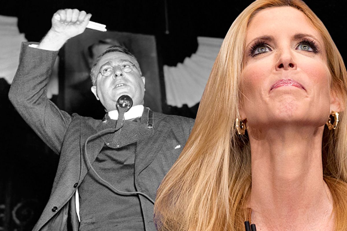 Father Charles E. Coughlin, Ann Coulter       (AP/J. Scott Applewhite/Photo montage by Salon)