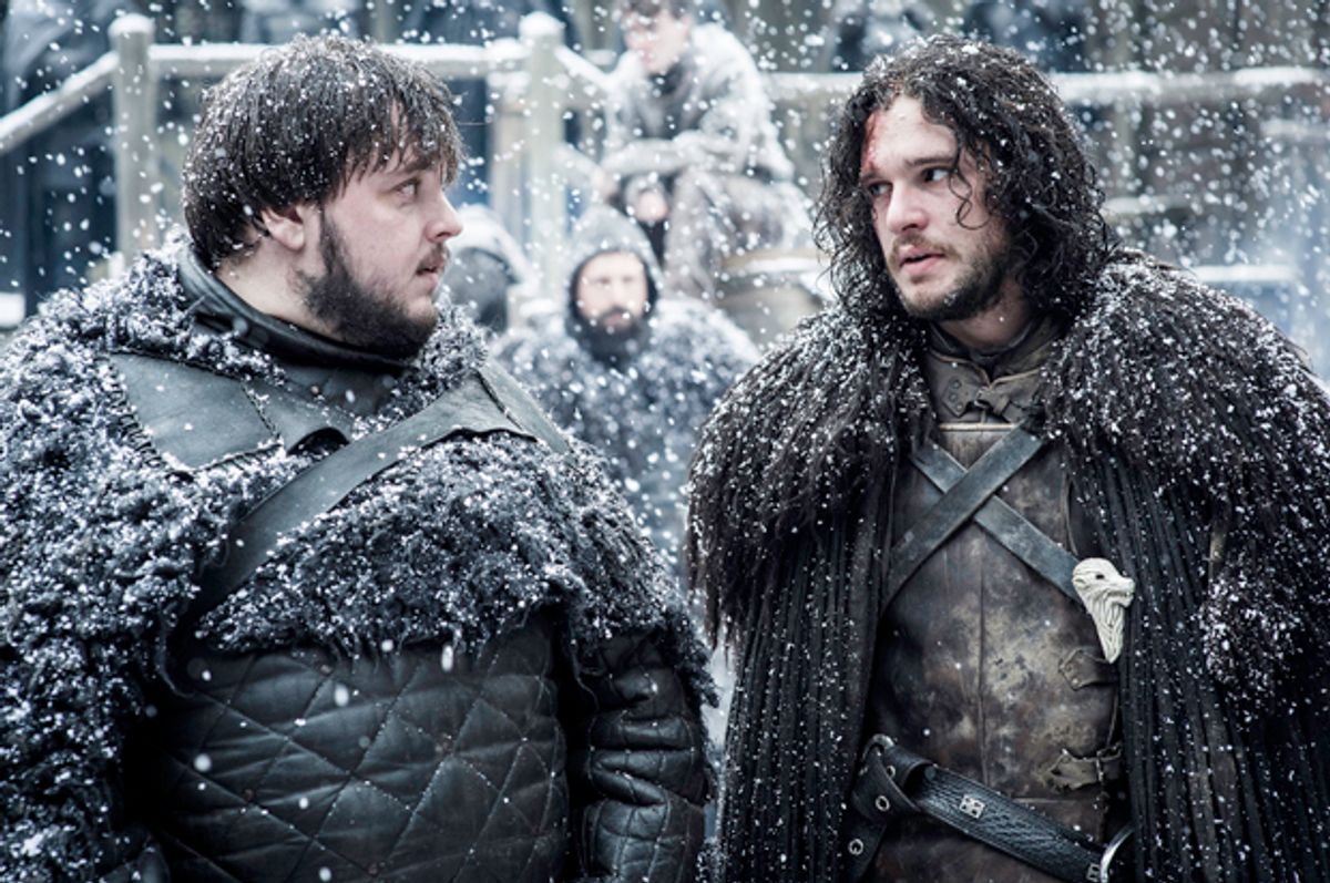 John Bradley and Kit Harington in "Game of Thrones"        (HBO/Helen Sloan)