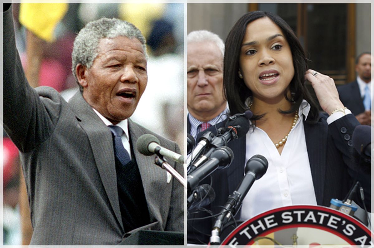 Nelson Mandela, Marilyn Mosby        (AP/Alex Brandon)