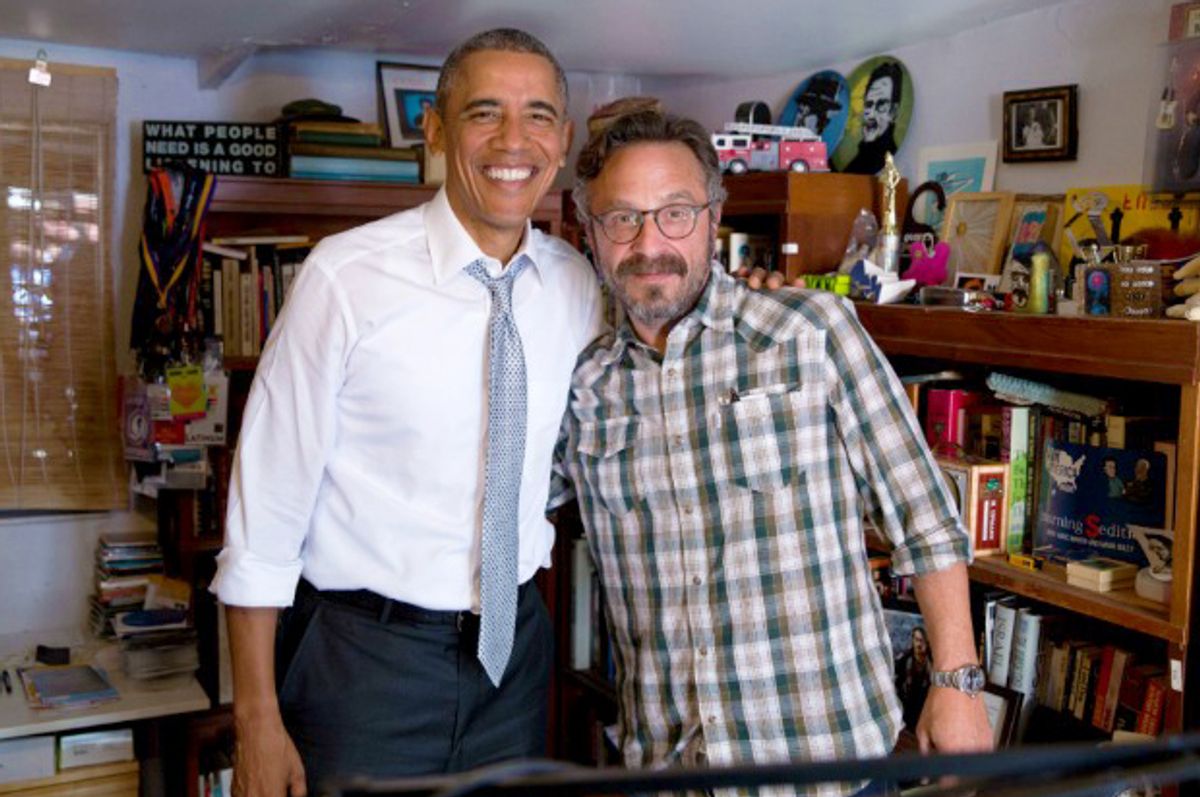 President Barack Obama participates in a podcast with Marc Maron in Los Angeles, Calif., June 19, 2015.        (White House/Pete Souza)