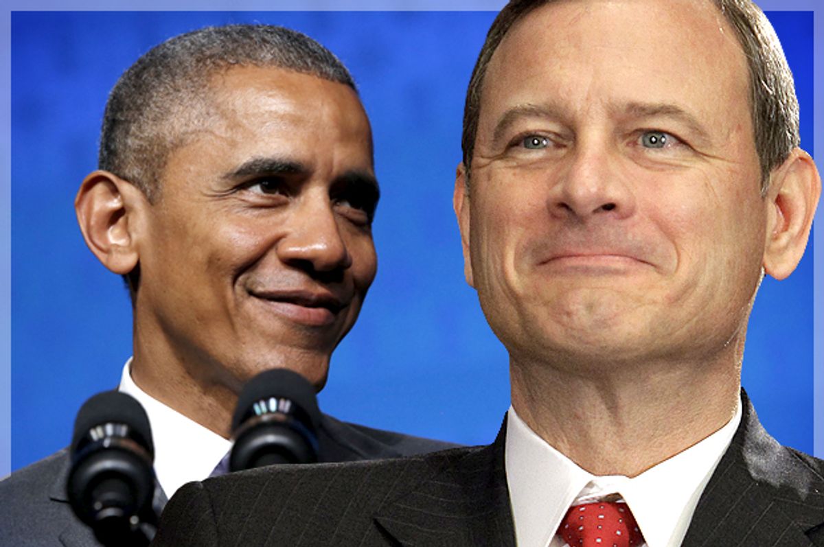 Barack Obama, John Roberts          (Reuters/Jonathan Ernst/AP/Michael Conroy/Photo montage by Salon)