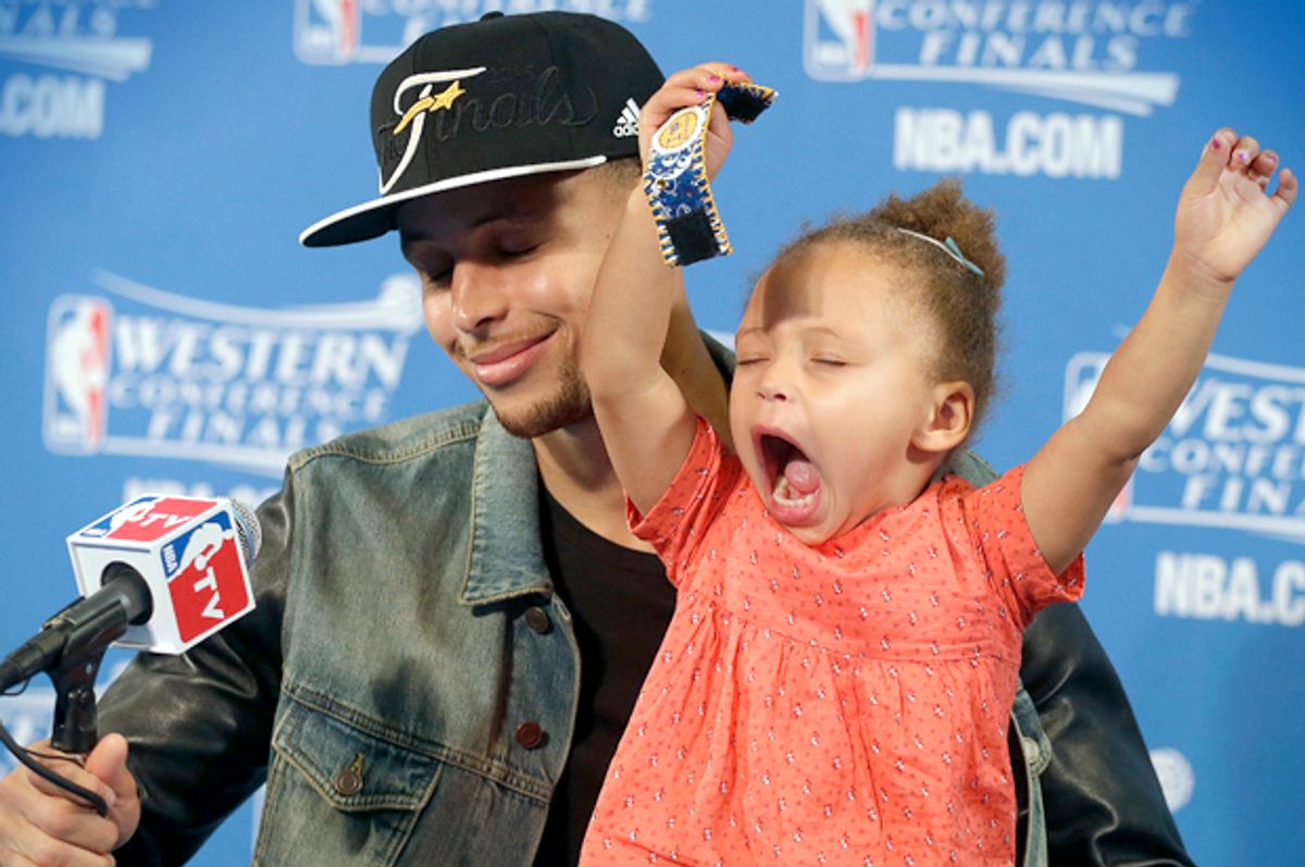 Stephen and Riley Curry       (AP/Ben Margot)