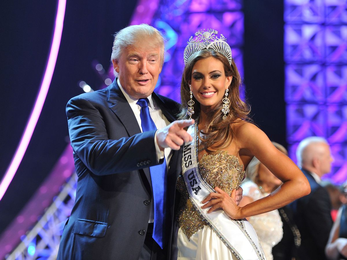 Donald Trump, left, and Miss Connecticut USA Erin Brady    (AP/Jeff Bottari)