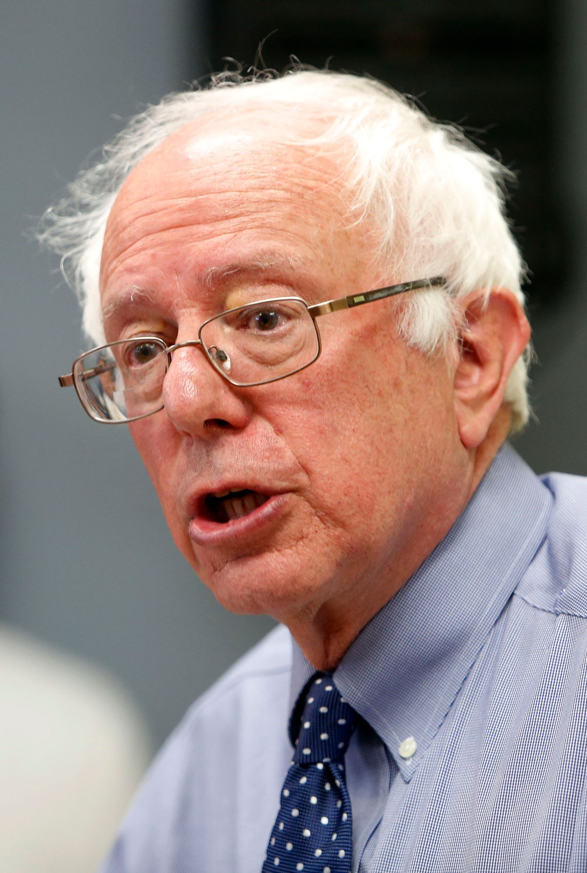 In this May 27, 2015, file photo Democratic presidential candidate Sen. Bernie Sanders, I-Vt, speaks at a town hall style meeting in Concord, N.H. (AP Photo/Jim Cole)   (AP)
