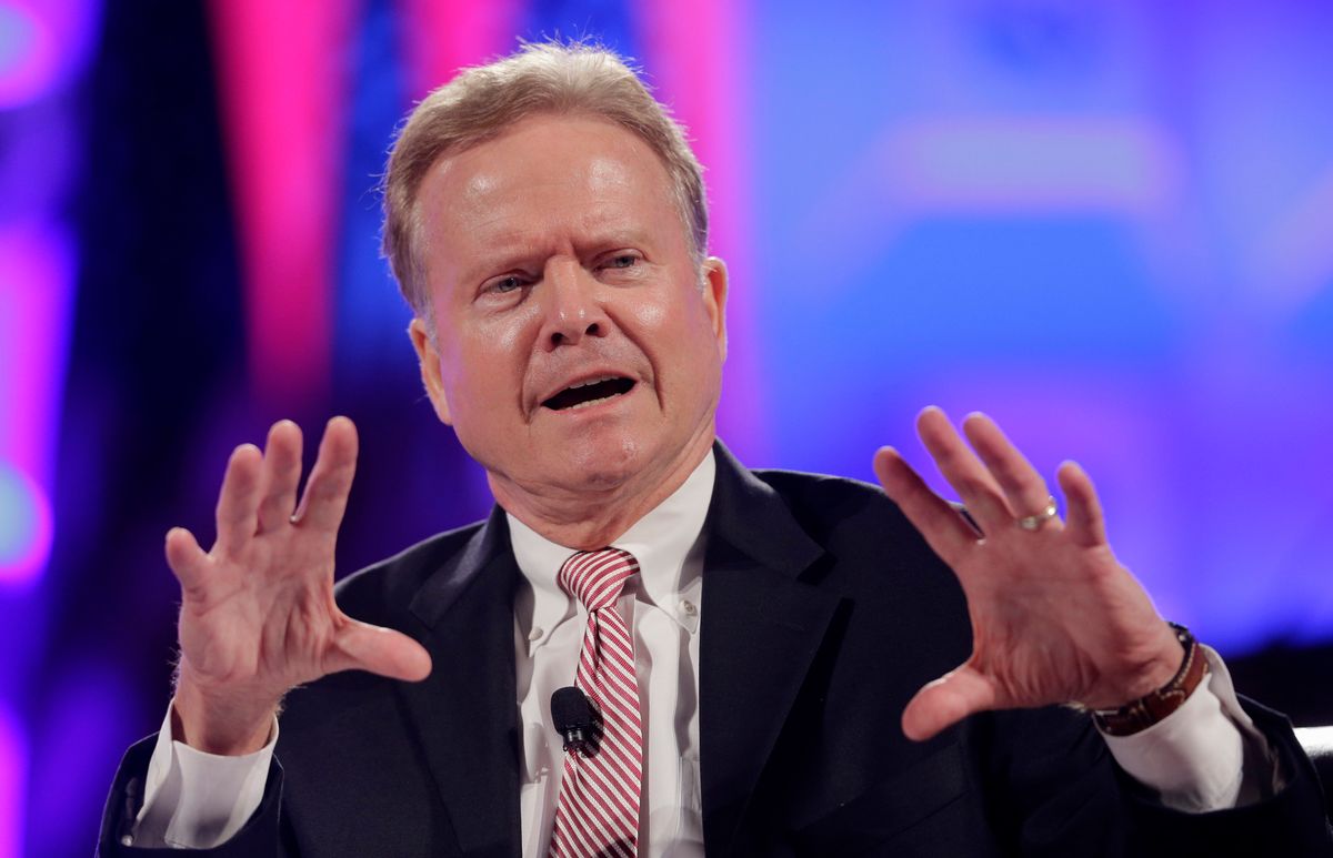 FILE - In this June 30,2015 file photo, former Virginia Sen. Jim Webb speaks in Baltimore. On Thursday, Webb announced his campaign for the Democratic presidential nomination. (AP Photo/Patrick Semansky, File) (AP)