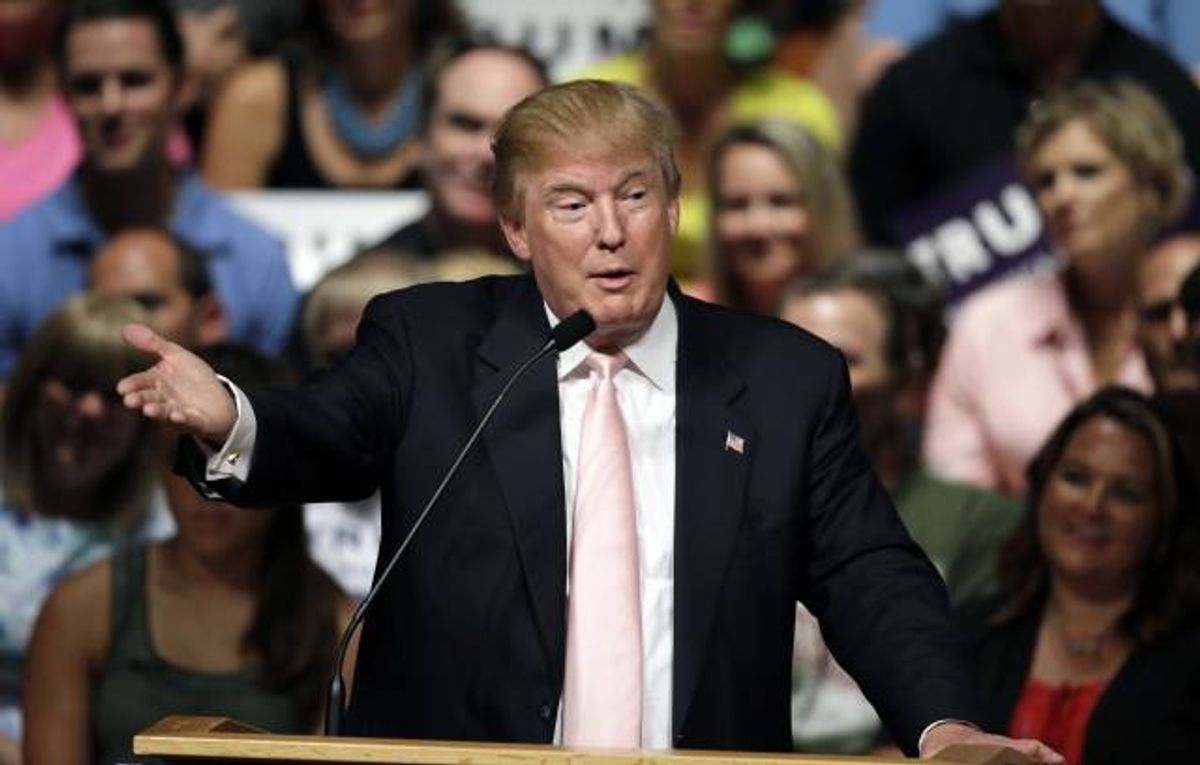 Republican presidential candidate Donald Trump speaks at a rally and picnic  (AP Photo/Charlie Neibergall)